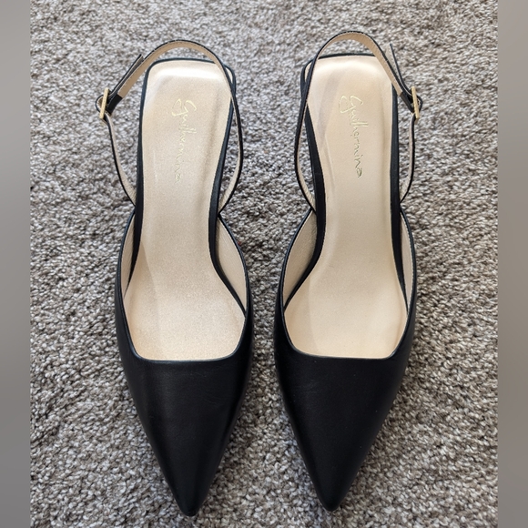 Guilhermina Anthro strappy black kitten heels, sz 8 EUC - Picture 1 of 13